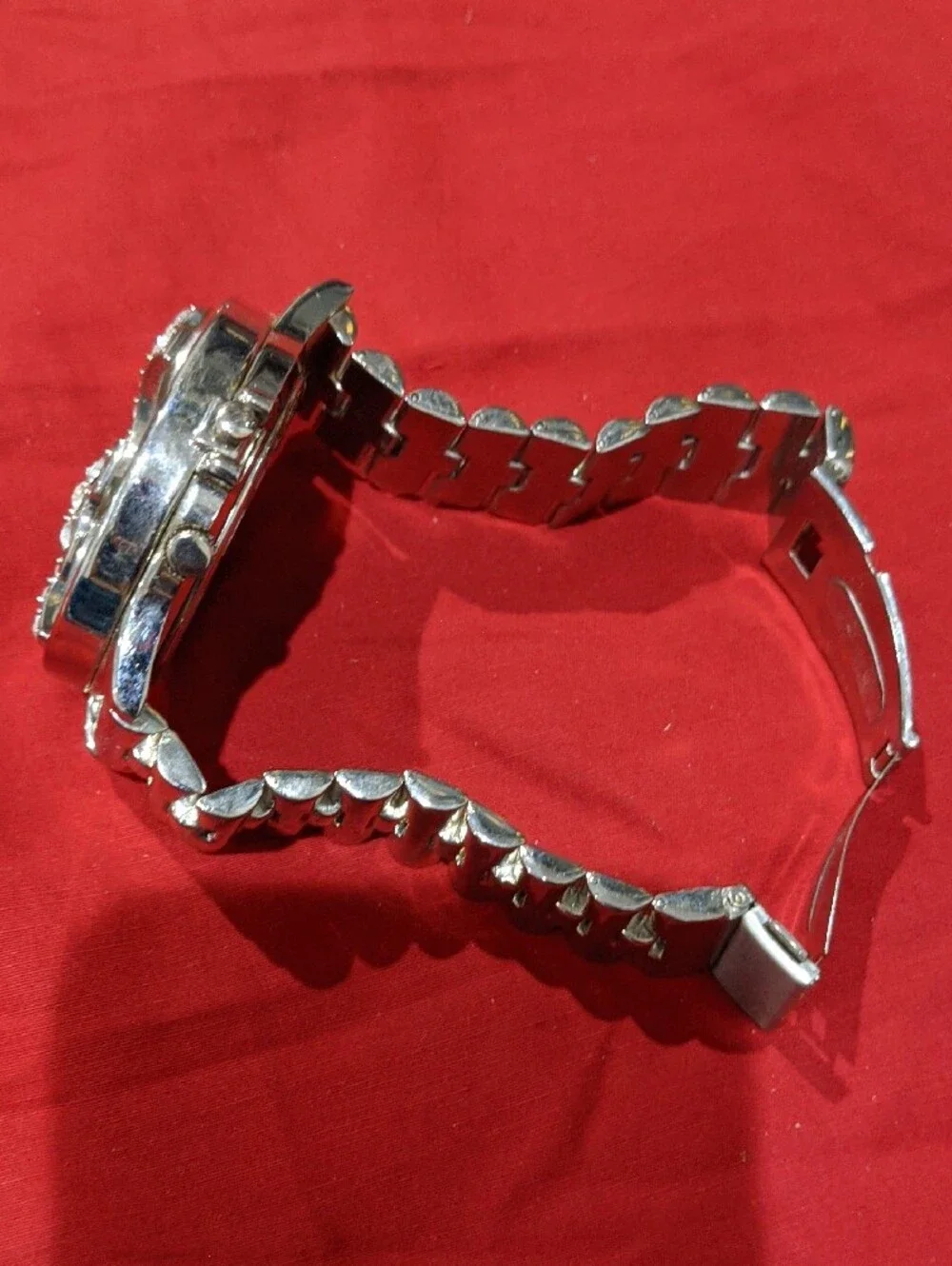 Spinner Icedcout Watch Silver Metal Band